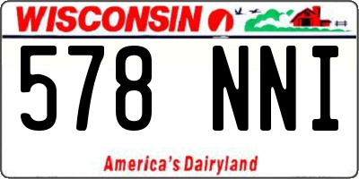 WI license plate 578NNI