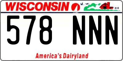 WI license plate 578NNN