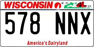 WI license plate 578NNX