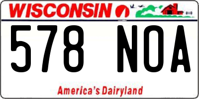 WI license plate 578NOA