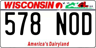 WI license plate 578NOD