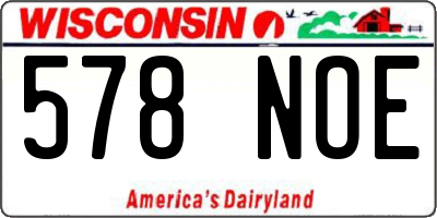 WI license plate 578NOE