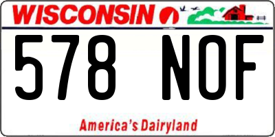 WI license plate 578NOF