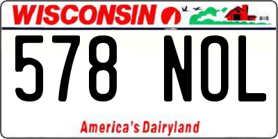 WI license plate 578NOL