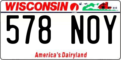 WI license plate 578NOY