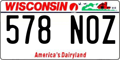 WI license plate 578NOZ