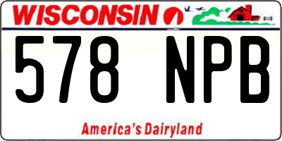 WI license plate 578NPB