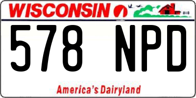 WI license plate 578NPD