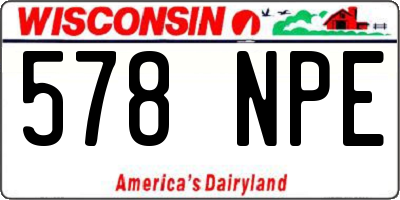 WI license plate 578NPE