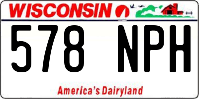 WI license plate 578NPH