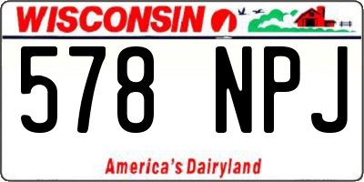 WI license plate 578NPJ
