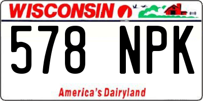 WI license plate 578NPK
