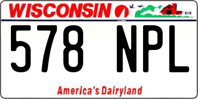 WI license plate 578NPL