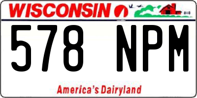WI license plate 578NPM