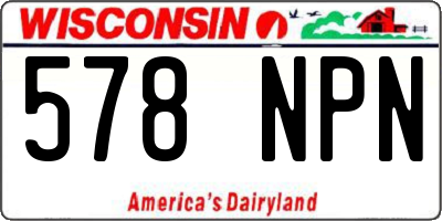 WI license plate 578NPN