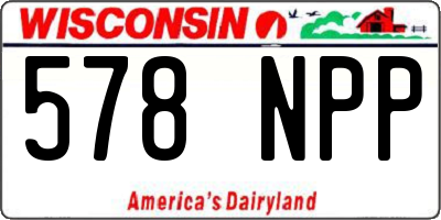 WI license plate 578NPP