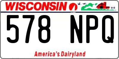 WI license plate 578NPQ