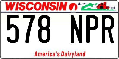 WI license plate 578NPR