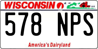 WI license plate 578NPS