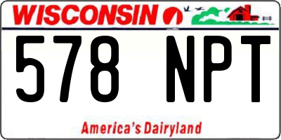 WI license plate 578NPT