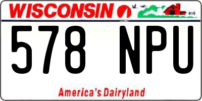 WI license plate 578NPU