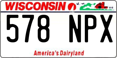 WI license plate 578NPX