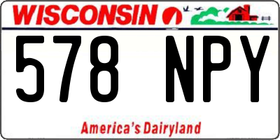 WI license plate 578NPY