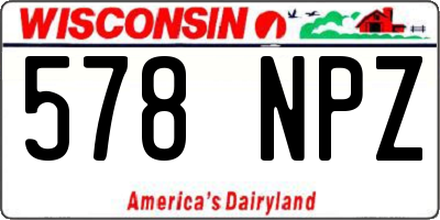 WI license plate 578NPZ