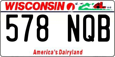 WI license plate 578NQB