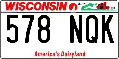 WI license plate 578NQK