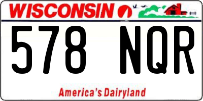 WI license plate 578NQR