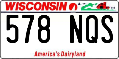 WI license plate 578NQS