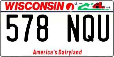 WI license plate 578NQU