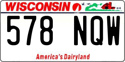 WI license plate 578NQW