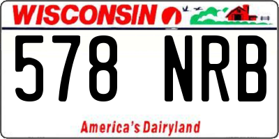 WI license plate 578NRB