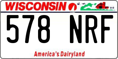 WI license plate 578NRF