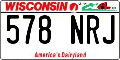 WI license plate 578NRJ
