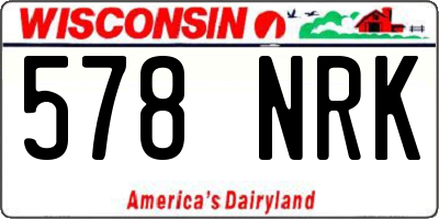 WI license plate 578NRK