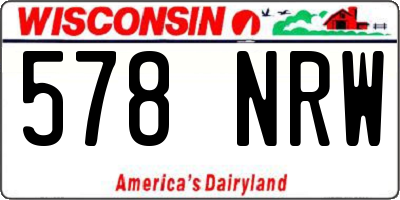 WI license plate 578NRW