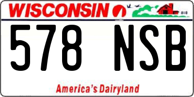 WI license plate 578NSB