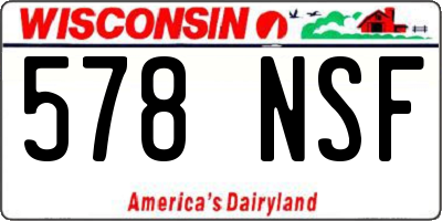 WI license plate 578NSF