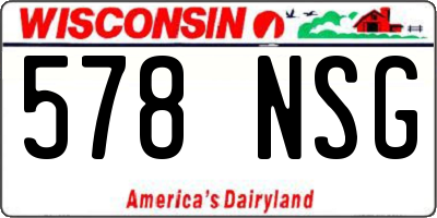 WI license plate 578NSG