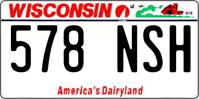 WI license plate 578NSH