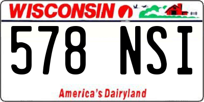 WI license plate 578NSI