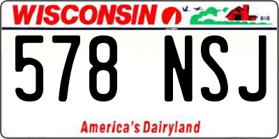 WI license plate 578NSJ