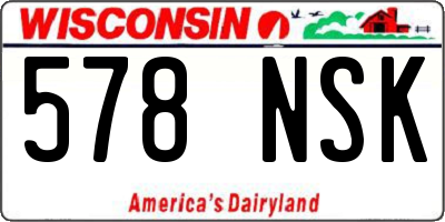 WI license plate 578NSK