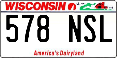 WI license plate 578NSL