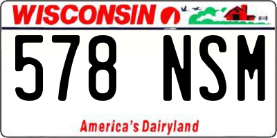 WI license plate 578NSM