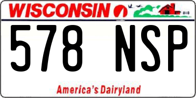 WI license plate 578NSP