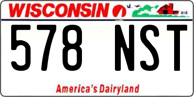WI license plate 578NST